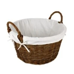 Wicker Log Basket With Liner