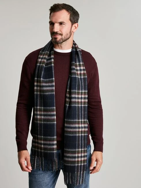 Joules Tytherton Navy Blue Wool Scarf 4 Joules Tytherton Navy Blue Wool Scarf - Image 2