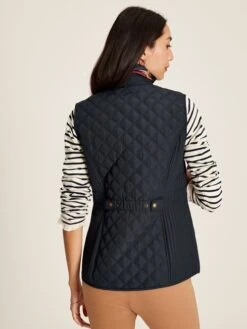 Joules Minx Navy Blue Showerproof Diamond Quilted Gilet -Home Tools And Supplies Store 509130s2