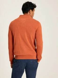 Joules Hillside Orange / Navy Quarter Zip Knitted Jumper -Home Tools And Supplies Store 514711s2