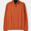 Joules Hillside Orange / Navy Quarter Zip Knitted Jumper