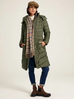 Joules Pembury Coat In Khaki Green