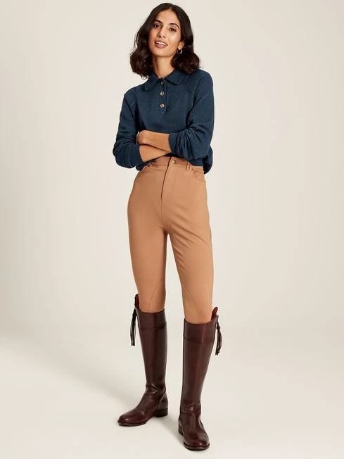 Joules Mia Navy Blue Collared Pointelle Jumper 6 Joules Mia Navy Blue Collared Pointelle Jumper - Image 4