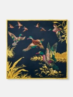 Joules Bloomfield Navy Large Square Silk Scarf -Home Tools And Supplies Store C98049s5