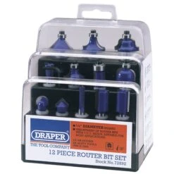 Draper 1/4" TCT Router Bit Set (12 Piece)
