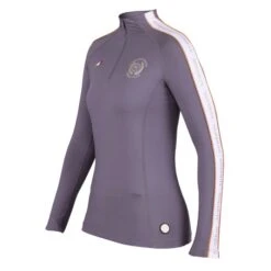 Shires Aubrion Women's Team Winter Long Sleeve Base Layer Navy / Grey -Home Tools And Supplies Store aubrion team lng blayer grey 1