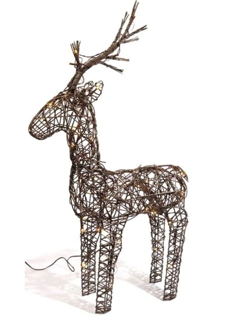 Lumineo Wicker Figure LED Deer 60cm Warm 3 Lumineo Wicker Figure LED Deer 60cm Warm