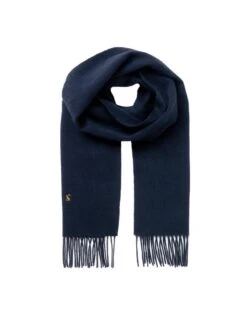 JOULES WILTSHIRE MENS PLAIN WOOL SCARF- MARINE NAVY