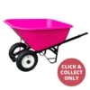 Plastic Wheelbarrow Two Wheels 200L - Pink