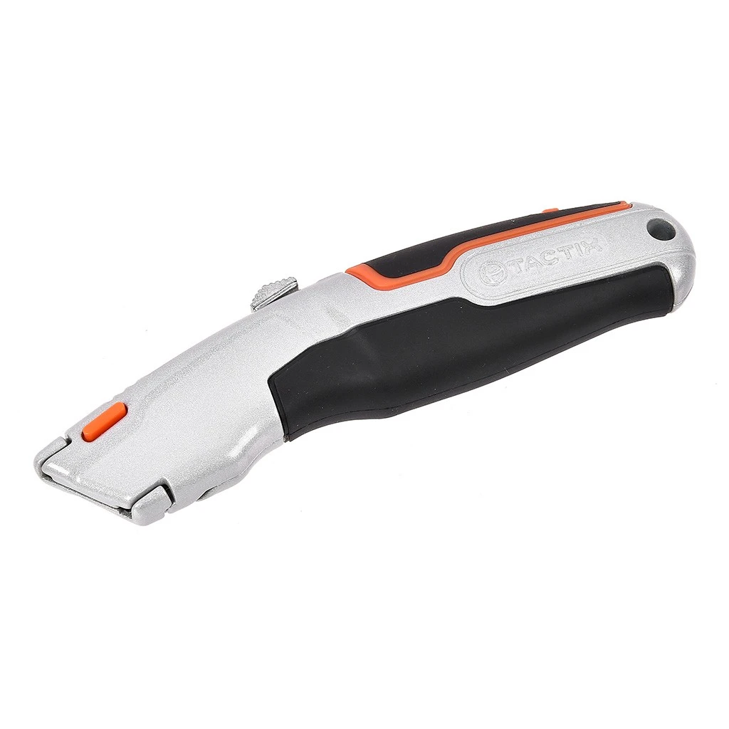 Tactix Utility Knife Retractable Blade Heavy Duty With Spare Blades 3 Tactix Utility Knife Retractable Blade Heavy Duty With Spare Blades