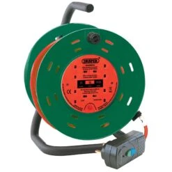 Draper 230V Four Socket Garden Cable Reel With RCD Adaptor (25M)