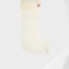 Hunter Original Cable Cuff Tall Boot Socks White