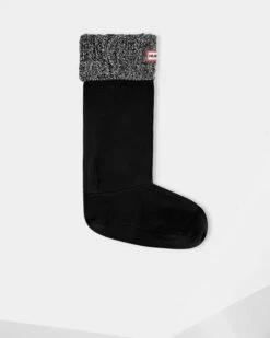Hunter Original Cable Cuff Tall Boot Socks Black/Grey