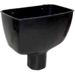 Polypipe 68mm Round Down Pipe Hopper Head, Black