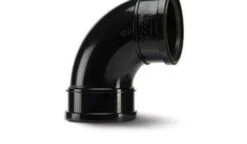 Polypipe 110mm Soil Double Socket 92.5 Bend, Black