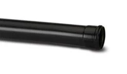 Polypipe 110mm X 4m Soil Single Socket Pipe, Black
