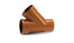 Polypipe 110mm Underground 45 Double Socket Equal Junction, Terracotta