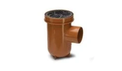 Polypipe 110mm Underground Bottle Gully With Plastic Grid, Terracotta