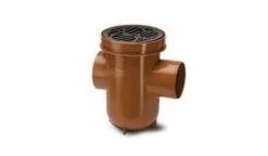 Polypipe 110mm Underground Back Inlet Bottle Gully With Plastic Grid, Terracotta