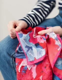 Joules Bloomfield Navy/Red Floral Silk Scarf -Home Tools And Supplies Store p 9 0 2 7 9027 Joules Bloomfield NavyRed Floral Silk Scarf