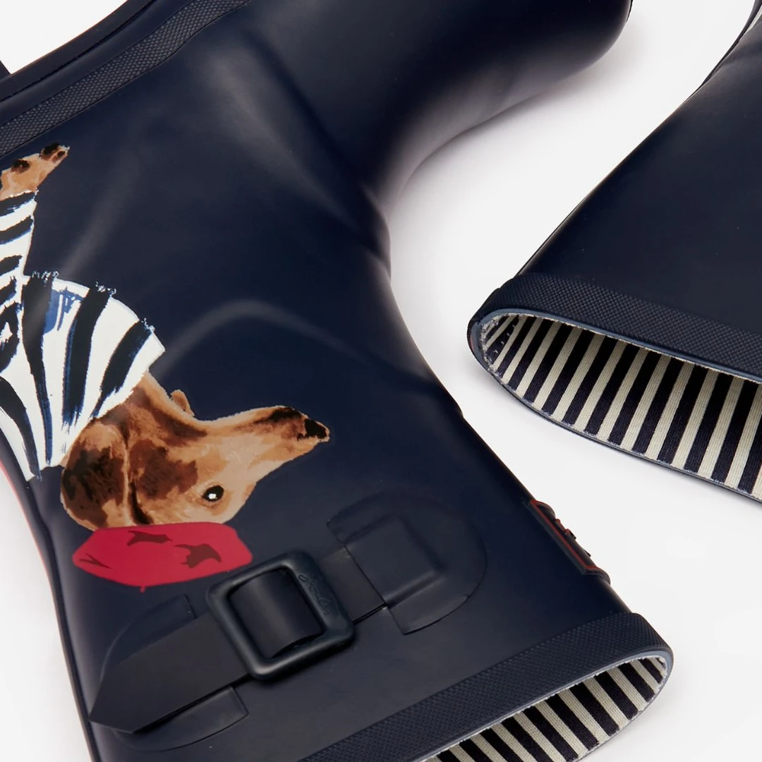 Joules Navy Sausage Dog Molly Mid Height Wellies 4 Joules Navy Sausage Dog Molly Mid Height Wellies - Image 2